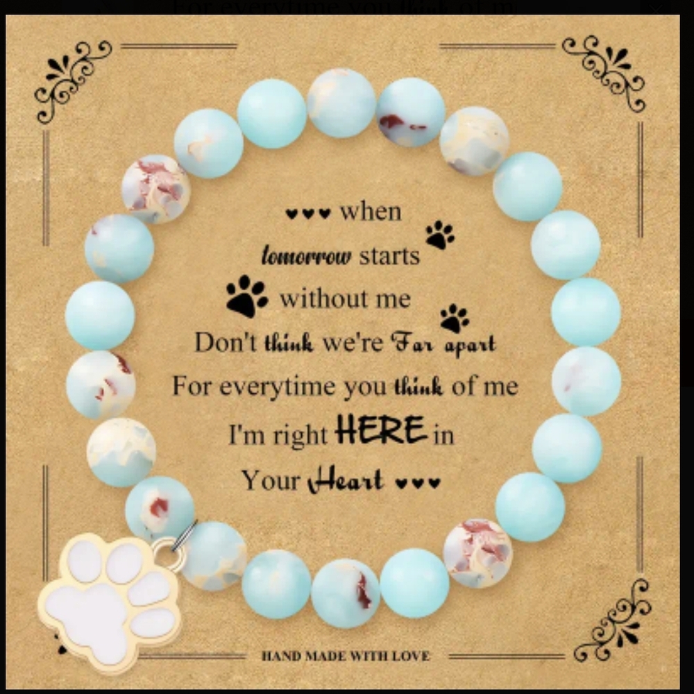 Dog Paw Bracelet - Blue and White
